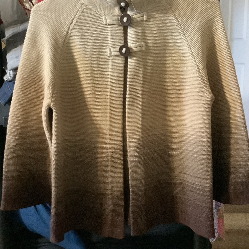 Jones‎ New York Tan and Brown Women's Cardigan, small